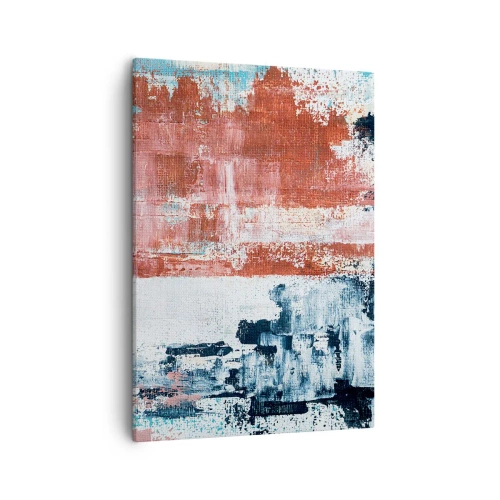 Lærredstryk - Billede på lærred - Abstrakt halvt og halvt - 50x70 cm