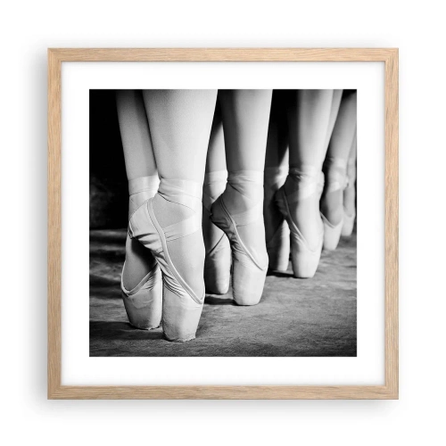 Plakat i ramme af lyst egetræ - Sammen, let - 40x40 cm