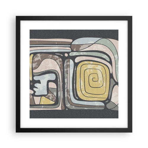 Plakat i sort ramme - Abstraktion i en præcolumbiansk ånd - 40x40 cm