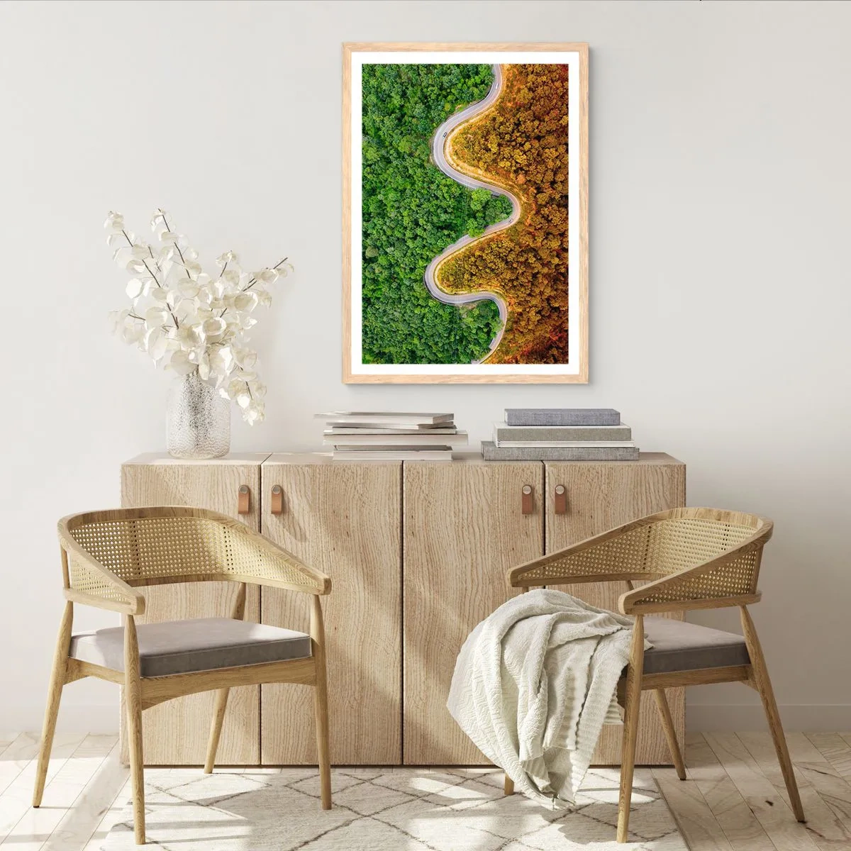 Plakat i ramme af lyst egetræ - Grænser og gennembrud - 50x70 cm