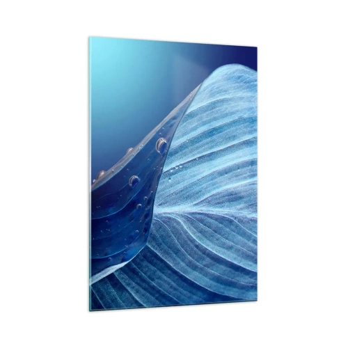 Billede på glas - Skjulte dråber af blåt - 70x100 cm