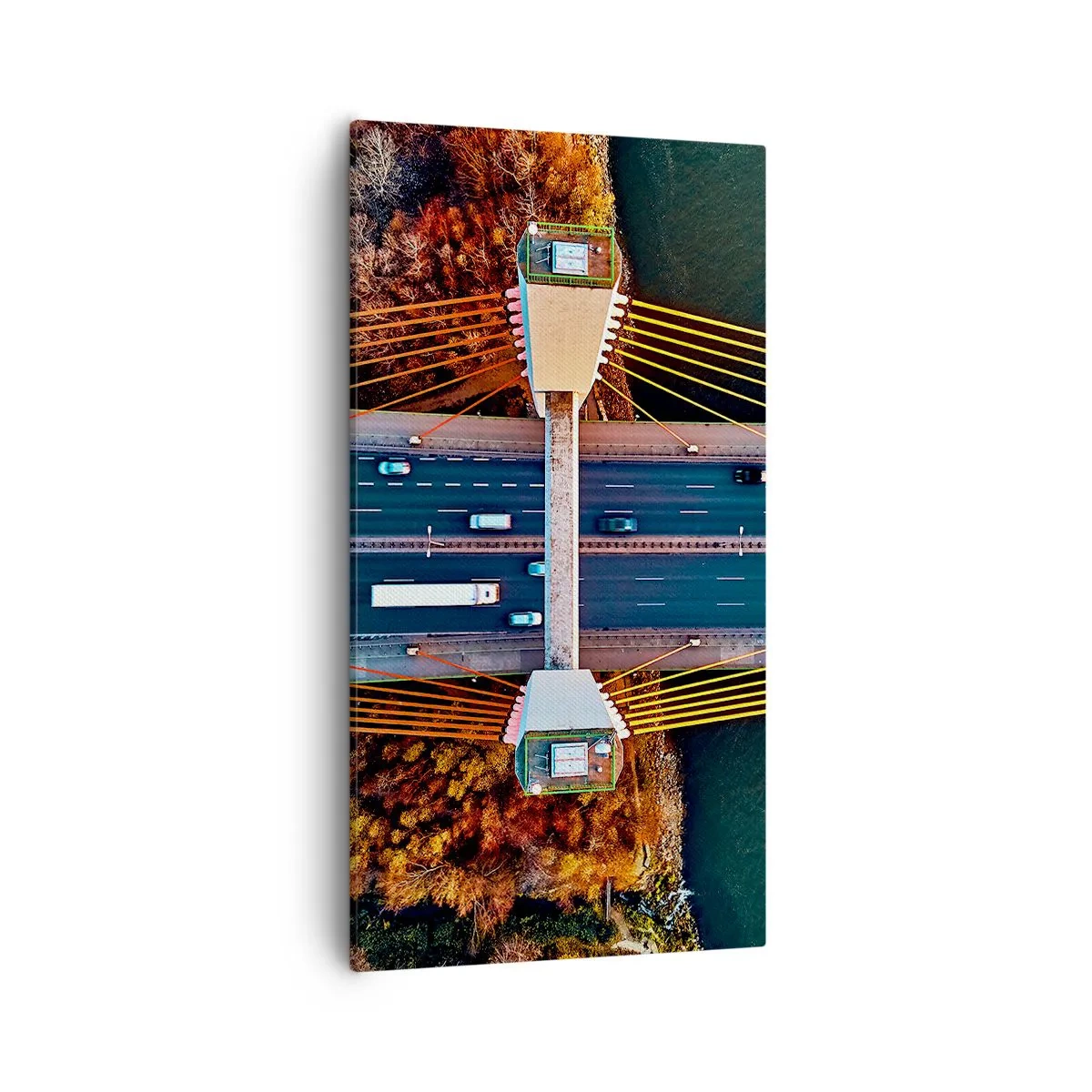 Lærredstryk - Billede på lærred - Bag vandet, bag skovene - 55x100 cm