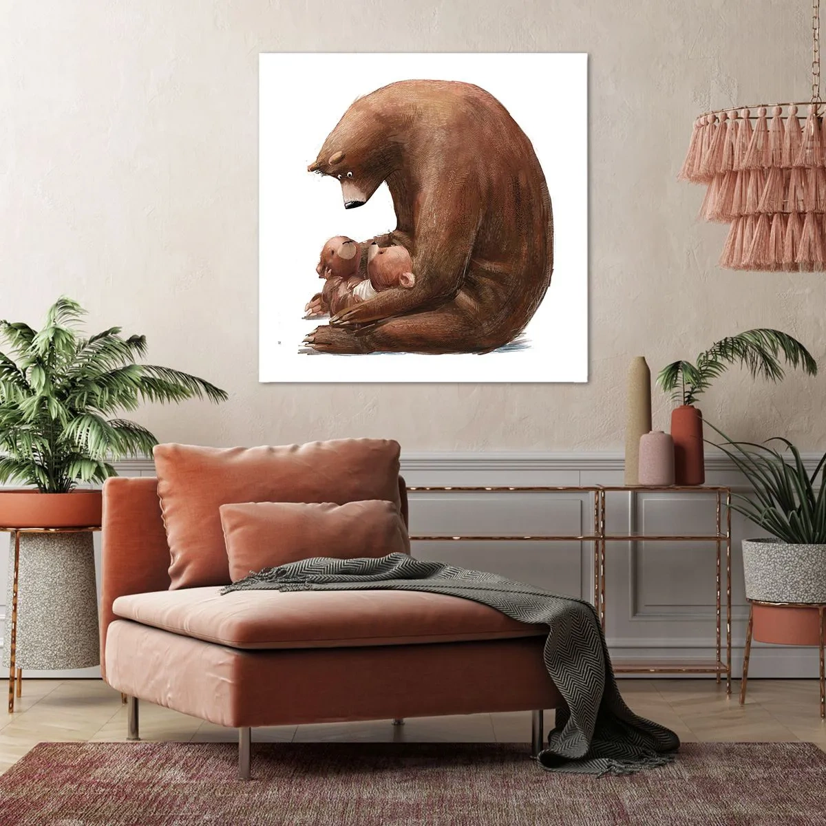 Lærredstryk - Billede på lærred - Drøm sødt, børn - 50x50 cm