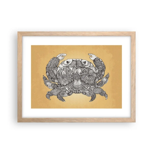 Plakat i ramme af lyst egetræ - Fortællinger om hr. krabbe - 40x30 cm