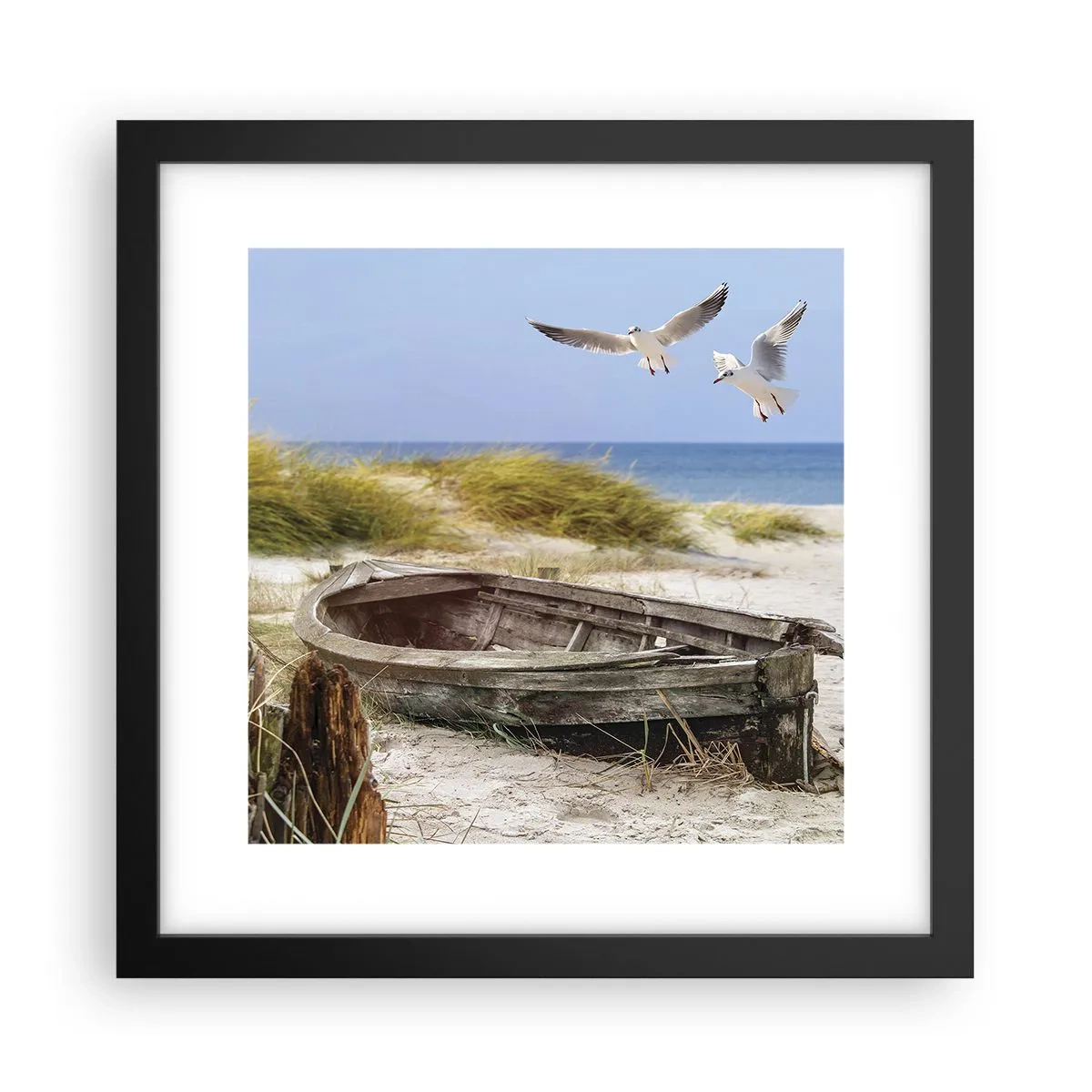 Plakat i sort ramme - Badet i vinden - 30x30 cm