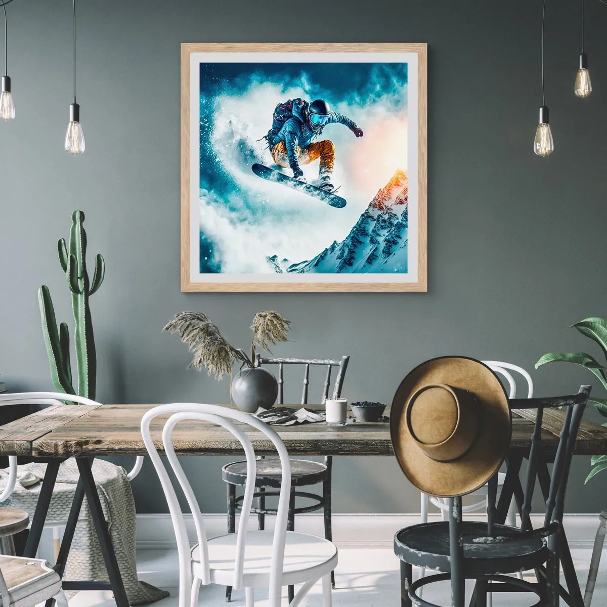 Plakat i ramme af lyst egetræ - Ekstreme følelser - 30x30 cm