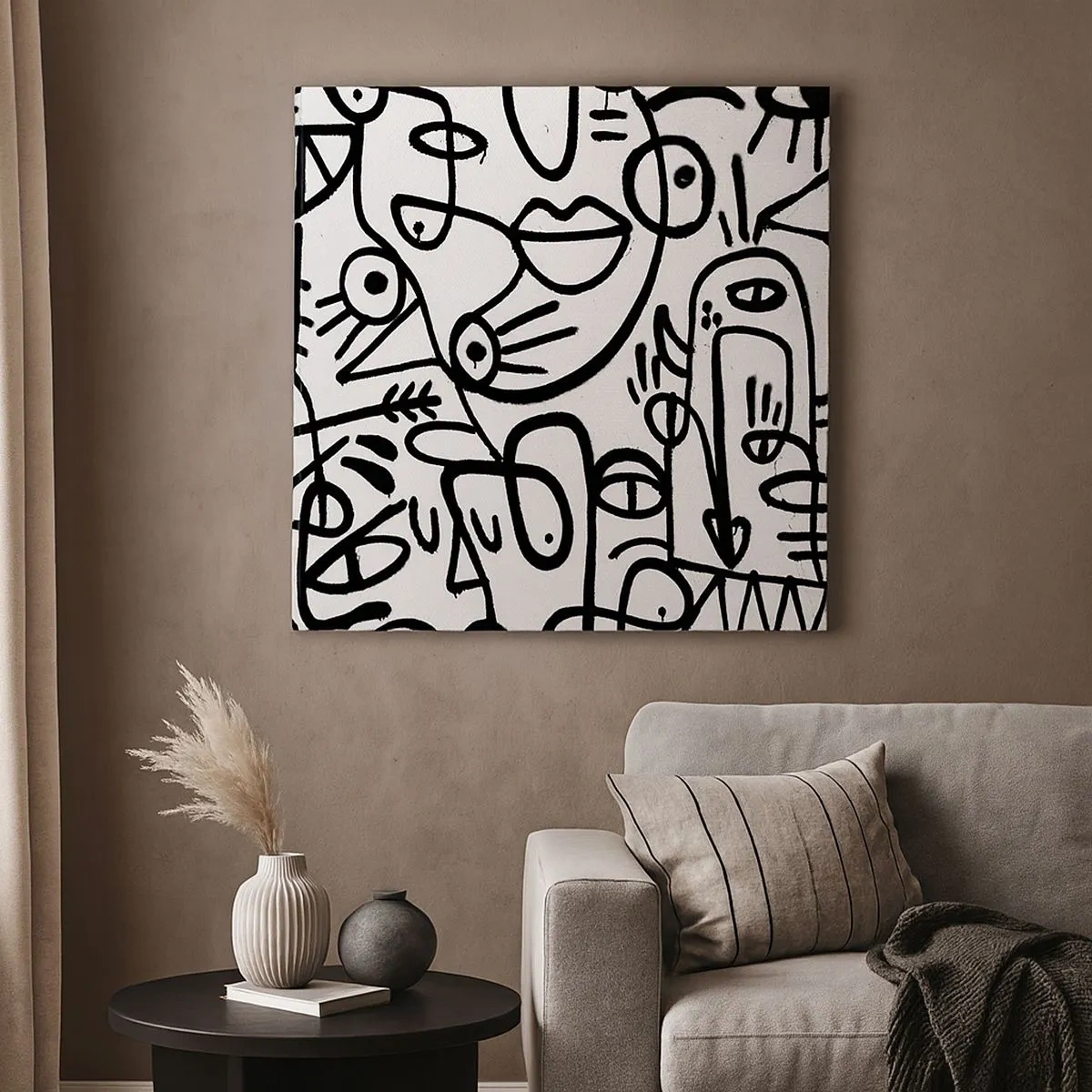 Lærredstryk - Billede på lærred - Ansigter og luftspejlinger - 30x30 cm