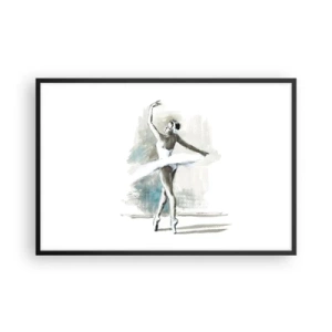 Plakat i sort ramme - Fortryllet til en svane - 91x61 cm