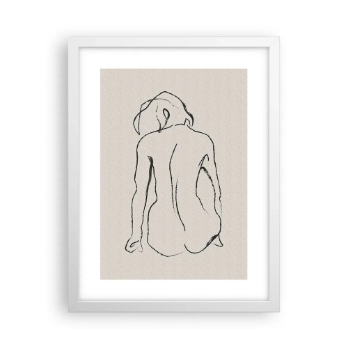 Plakat i hvid ramme - Nøgen pige - 30x40 cm
