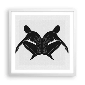 Plakat i hvid ramme - En delt sjæl - 50x50 cm