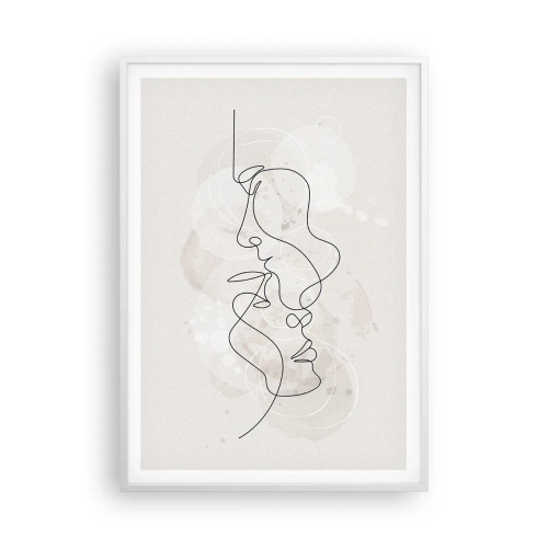 Plakat i hvid ramme - Omfavnet i en omfavnelse - 70x100 cm