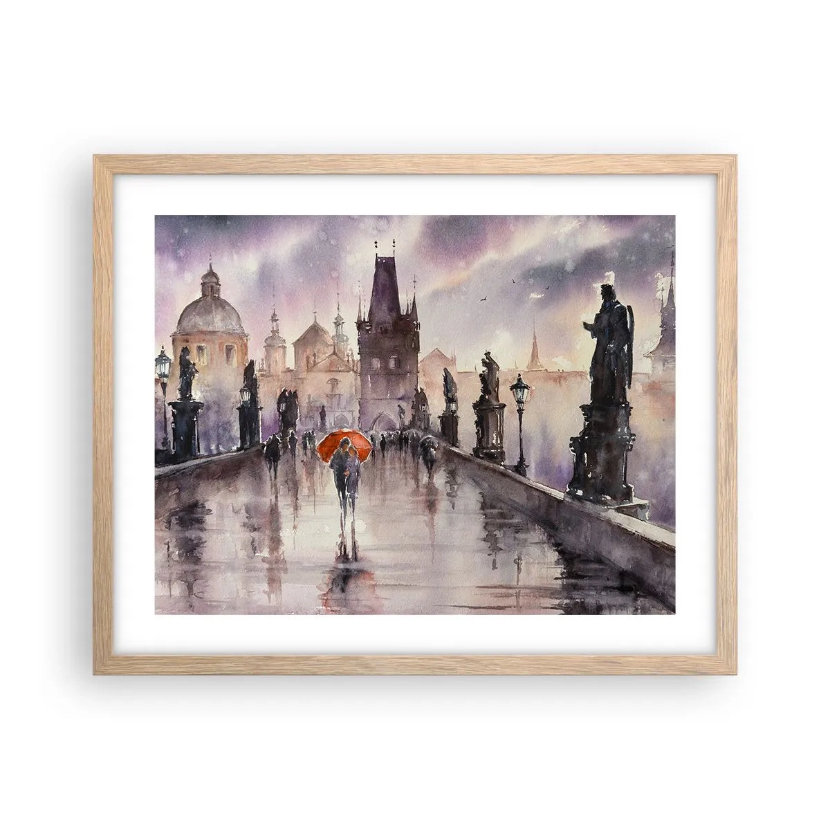 Plakat i ramme af lyst egetræ - Folk forandrer sig ikke - 50x40 cm