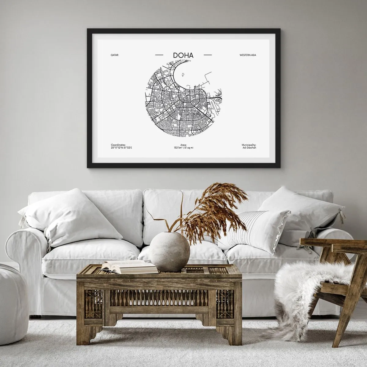 Plakat i sort ramme - Dohas anatomi - 100x70 cm