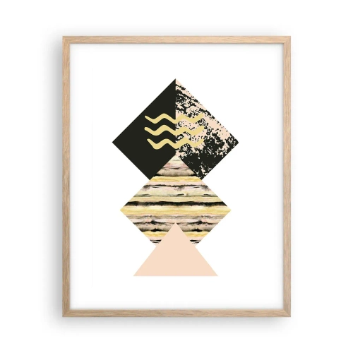 Plakat i ramme af lyst egetræ - Ikke så simpelt - 40x50 cm