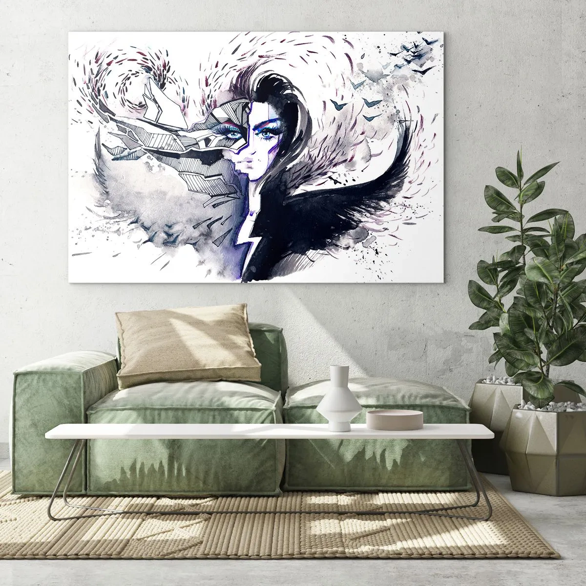 Billede på glas - Dæmonisk og smuk - 120x80 cm