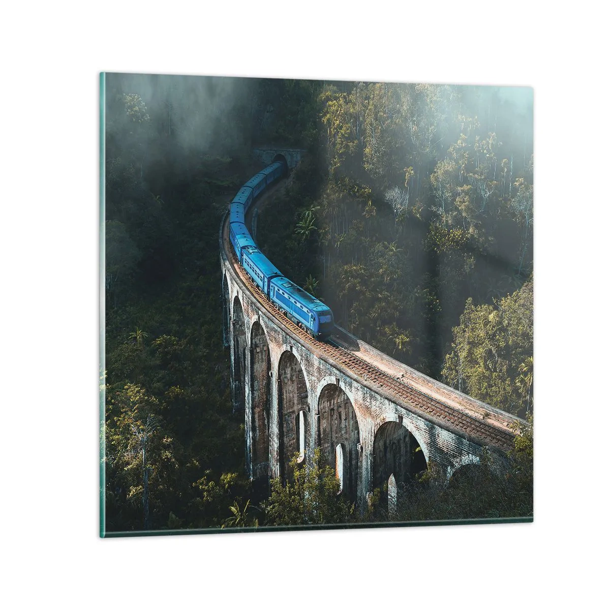 Billede på glas - Tog til naturen - 60x60 cm