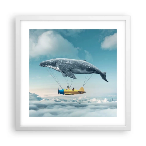 Plakat i hvid ramme - Hvorfor ikke? - 40x40 cm