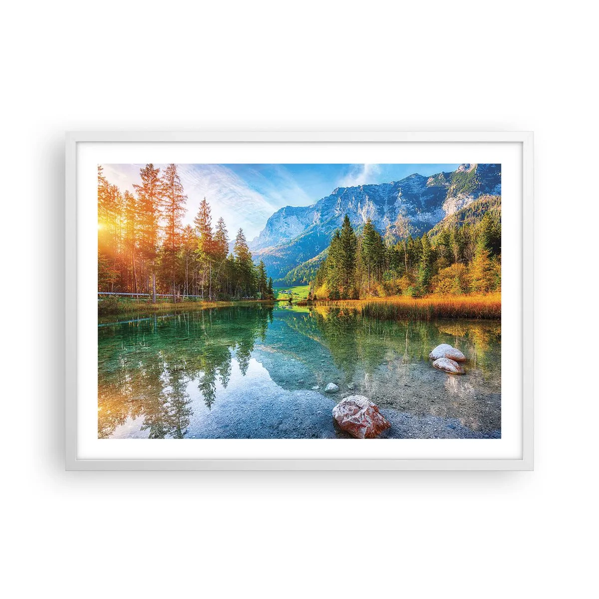 Plakat i hvid ramme - Efterårets blidhed - 70x50 cm