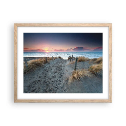 Plakat i ramme af lyst egetræ - Du har udgydt en regnbue af strålende pragt.... - 50x40 cm