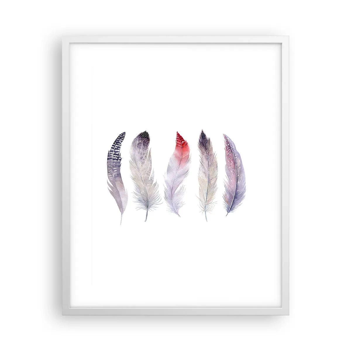 Plakat i hvid ramme - Delikat som en flerfarvet tåge - 40x50 cm