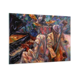 Billede på glas - I én rytme - 100x70 cm