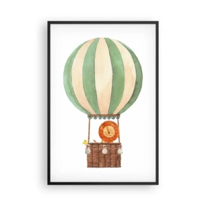 Plakat i sort ramme - Leons rejser - 61x91 cm