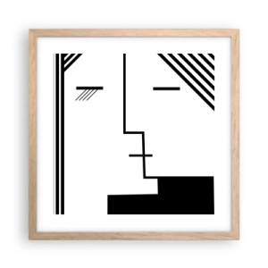 Plakat i ramme af lyst egetræ - Bare et kys - 40x40 cm