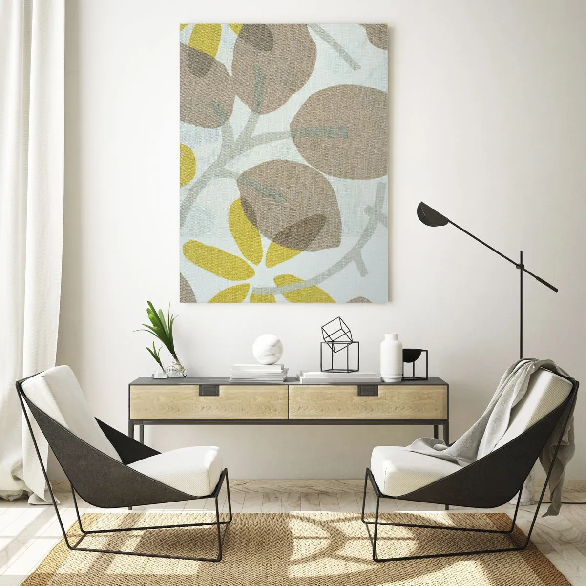 Billede på glas - Komposition i solskinnet - 50x70 cm