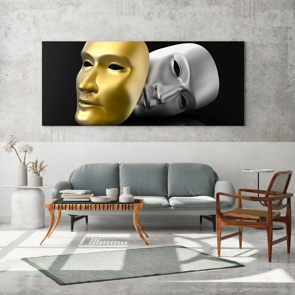 Billede på glas - Livet er teater - 90x30 cm