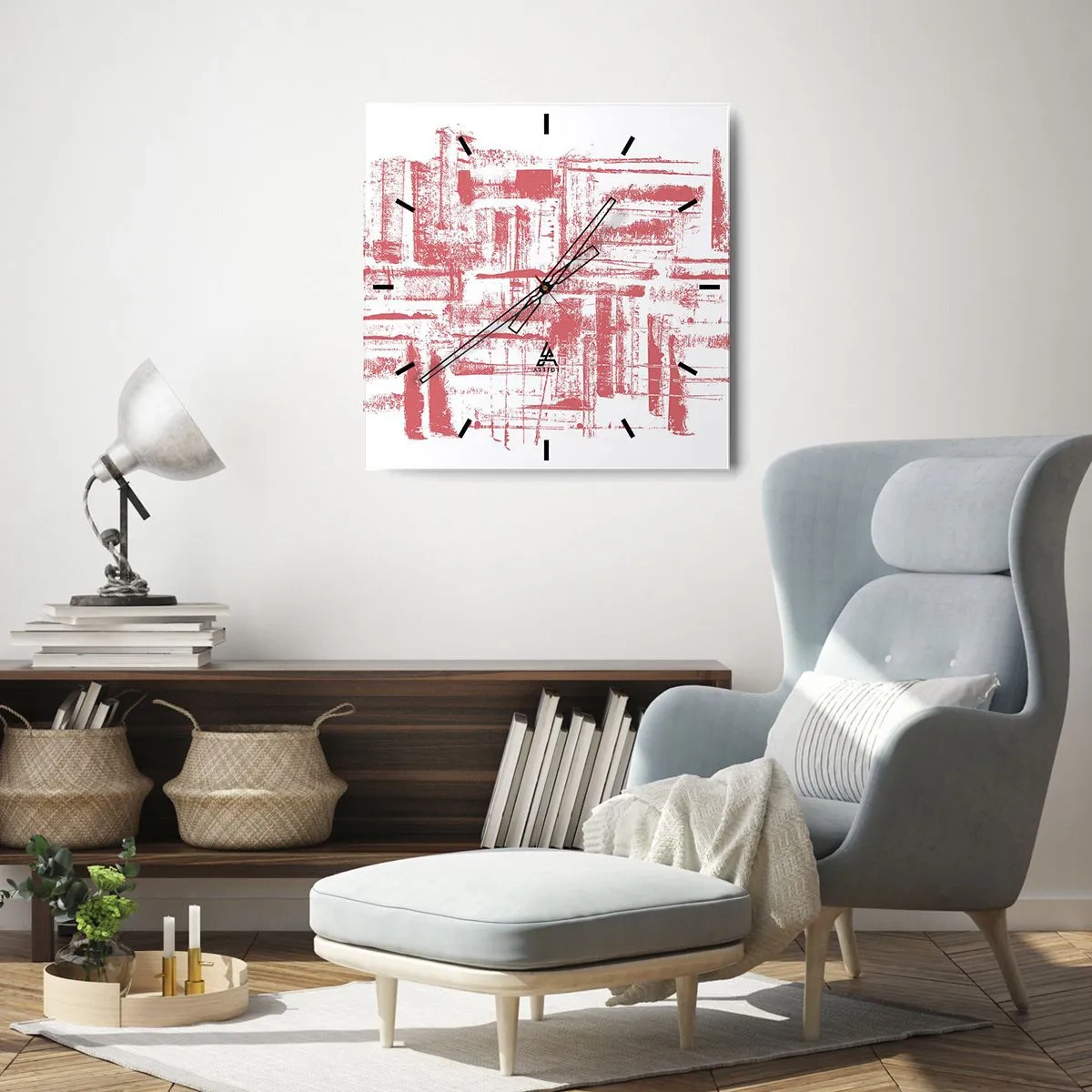 Vægur, Uret - Rød by - 40x40 cm