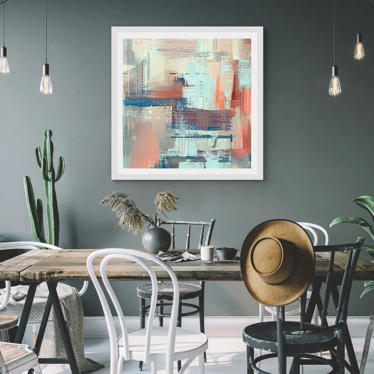 Plakat i hvid ramme - At nå lyset - 50x50 cm