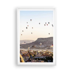Plakat i hvid ramme - Som skibe på himlen - 61x91 cm