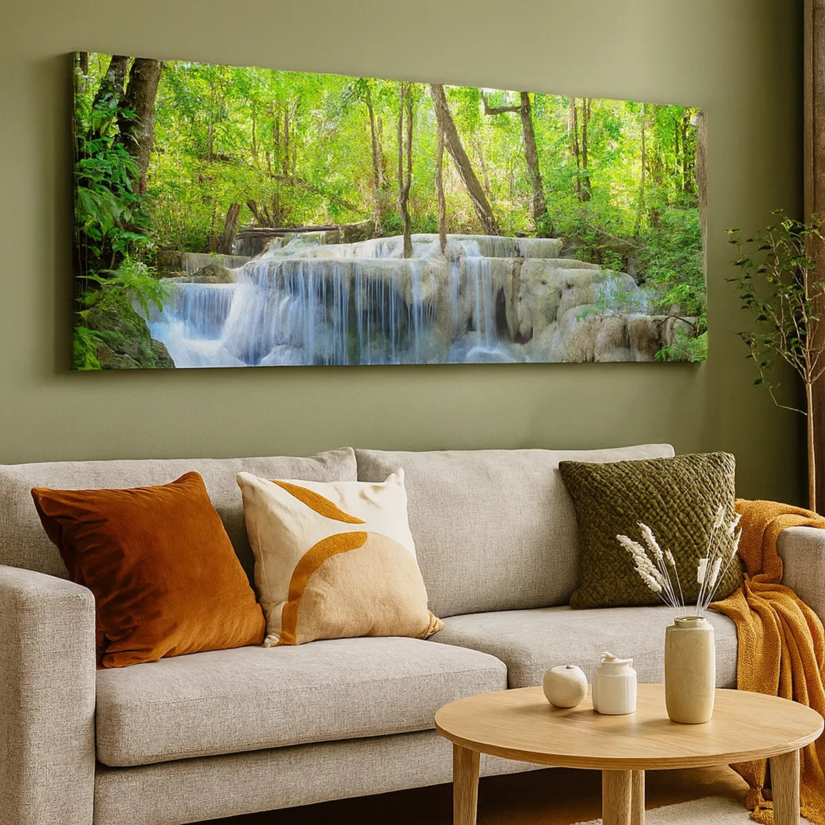 Lærredstryk - Billede på lærred - Drukner i turkis og grønt - 30x30 cm