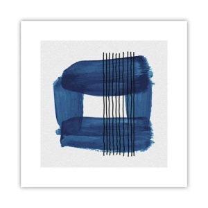 Plakat - Blå-sort sammensætning - 30x30 cm