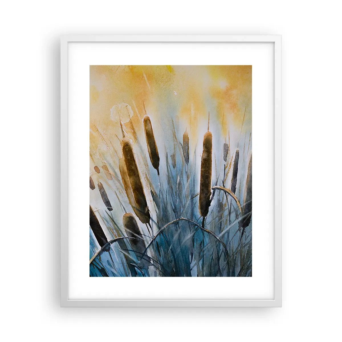 Plakat i hvid ramme - Vandets kulde, solens varme - 40x50 cm