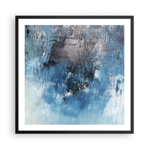 Plakat i sort ramme - Blå rapsodi - 60x60 cm