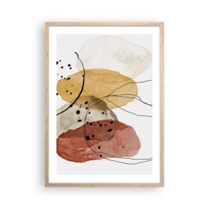 Plakat i ramme af lyst egetræ - Som lys, klar luft - 50x70 cm