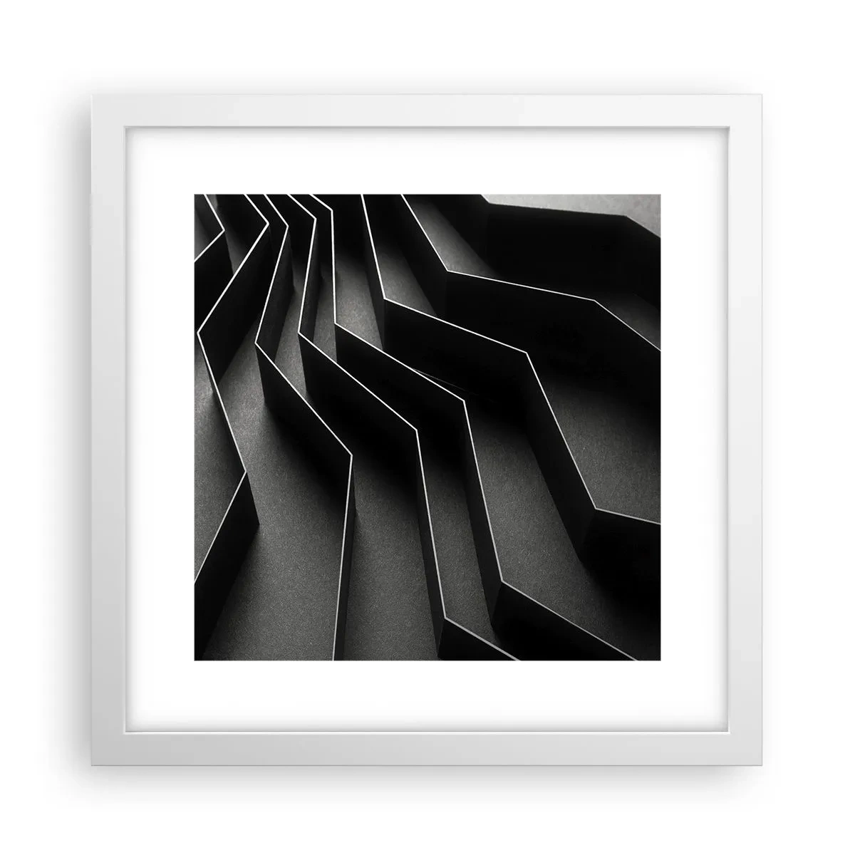 Plakat i hvid ramme - Rumlig orden - 30x30 cm