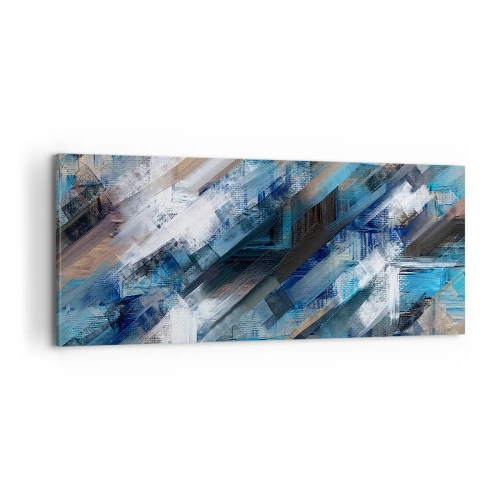 Lærredstryk - Billede på lærred - På en blå skråning - 100x40 cm