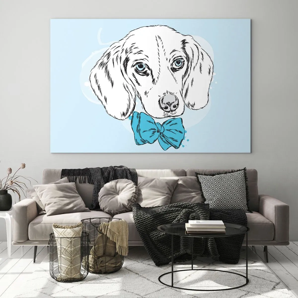 Billede på glas - Elegance for hunde - 100x70 cm