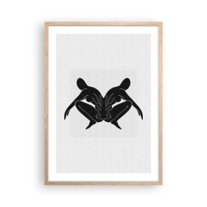 Plakat i ramme af lyst egetræ - En delt sjæl - 50x70 cm