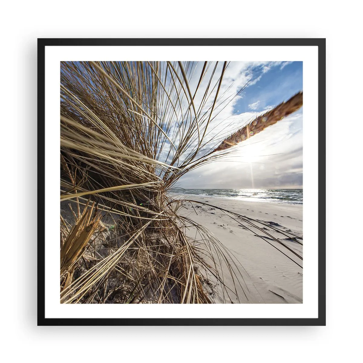 Plakat i sort ramme - Et møde mellem elementerne - 60x60 cm