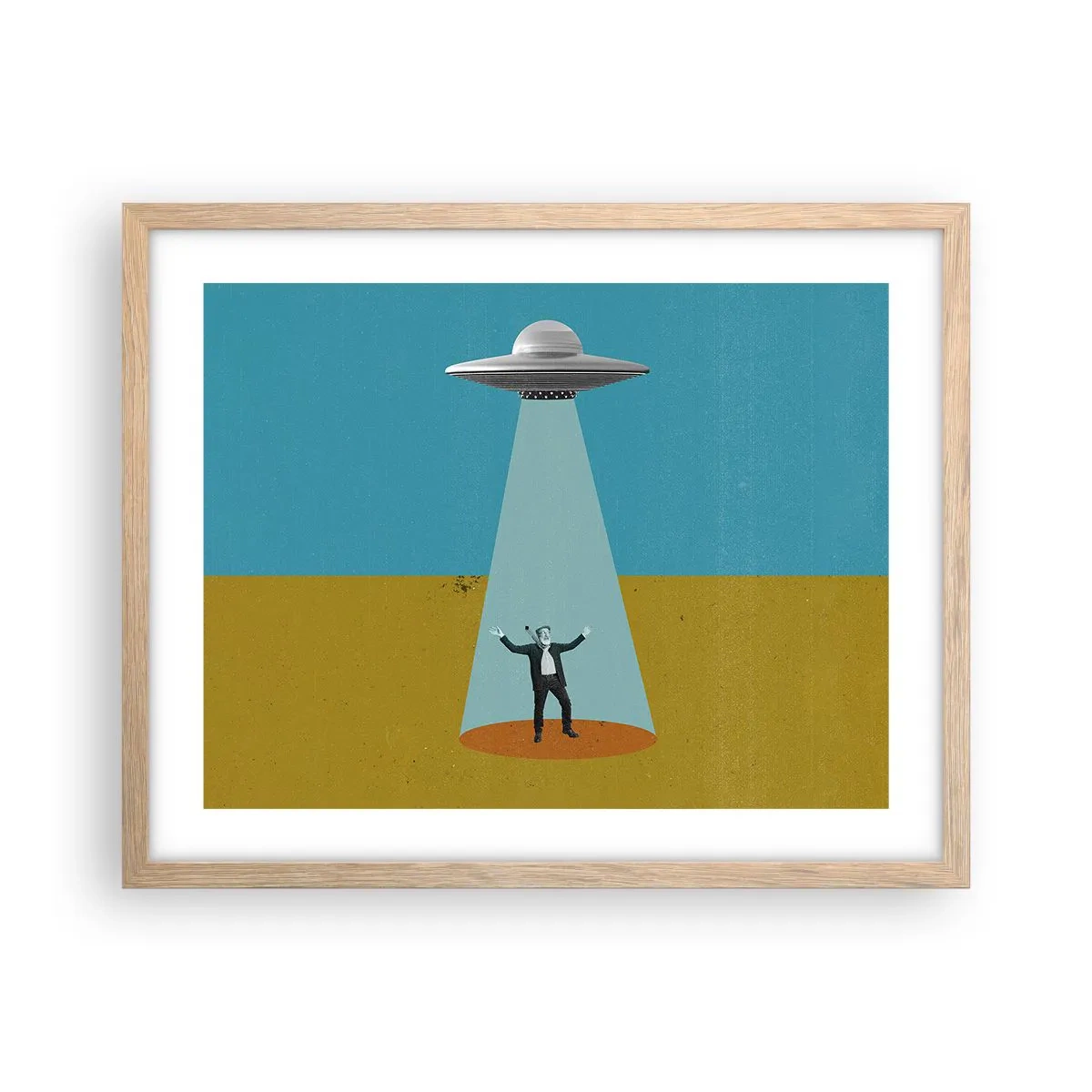 Plakat i ramme af lyst egetræ - Et tæt møde - 50x40 cm