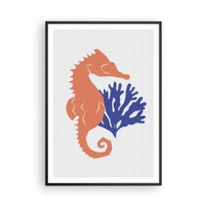 Plakat i sort ramme - På en eng under vandet - 70x100 cm