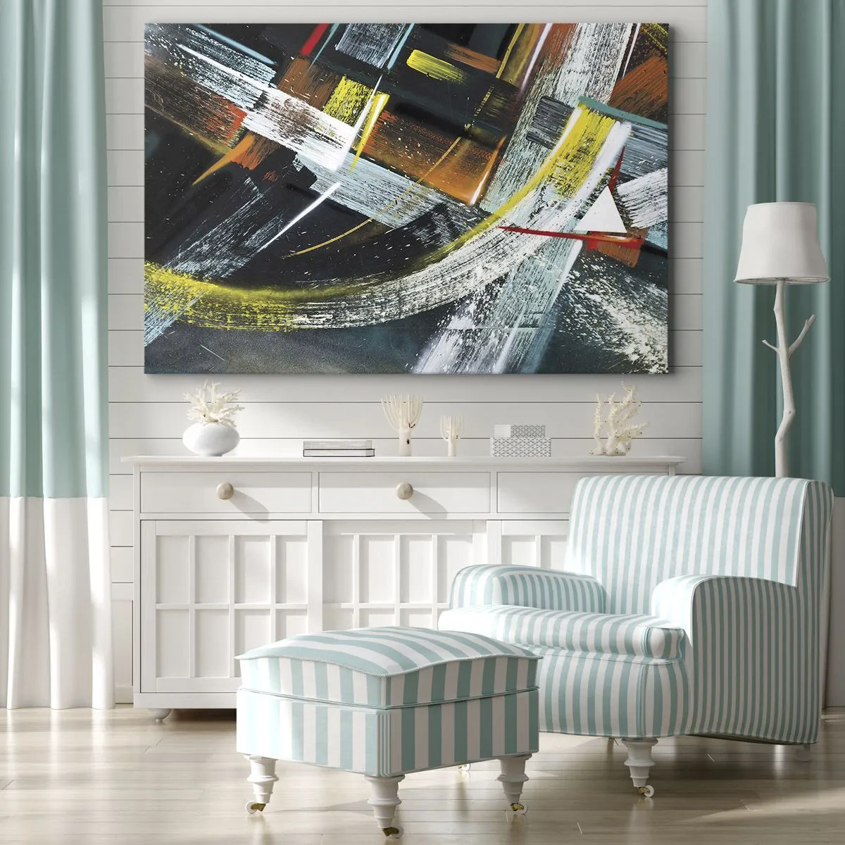 Lærredstryk - Billede på lærred - Bevægelsesenergi - 120x80 cm