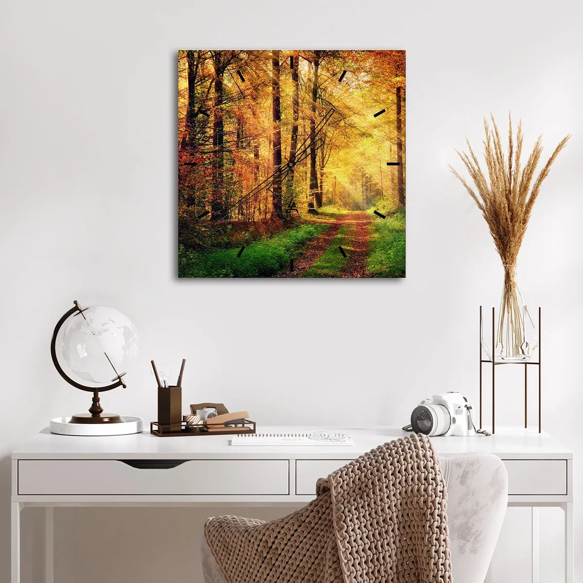 Vægur, Uret - Skovgylden stilhed - 40x40 cm