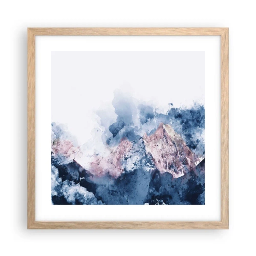 Plakat i ramme af lyst egetræ - Dette er toppene! - 40x40 cm