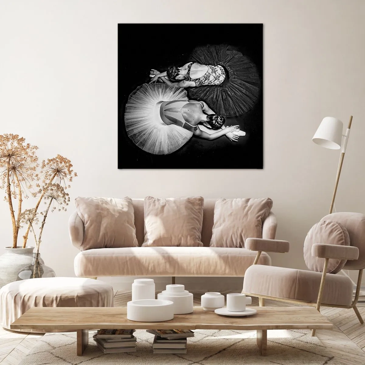 Lærredstryk - Billede på lærred - Yin og yang - den perfekte balance - 60x60 cm