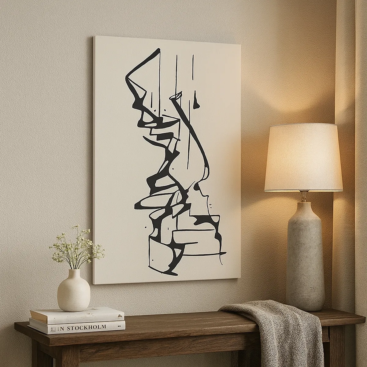 Lærredstryk - Billede på lærred - Måske et landskab - 50x70 cm