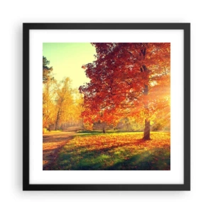 Plakat i sort ramme - Rød er smuk - 40x40 cm